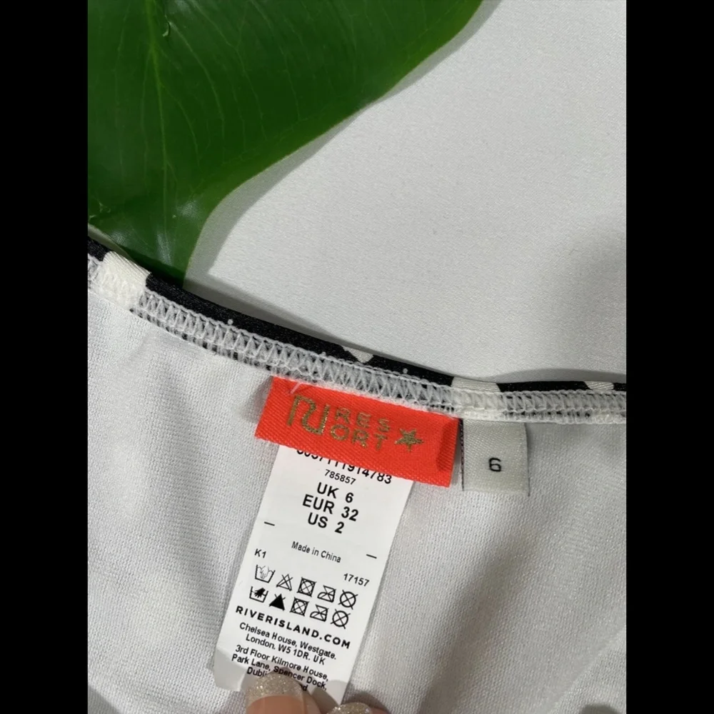 NEW River Island [ 2 US ] Ring Detail Polka Dot Side Tie‎ Bikini Bottoms